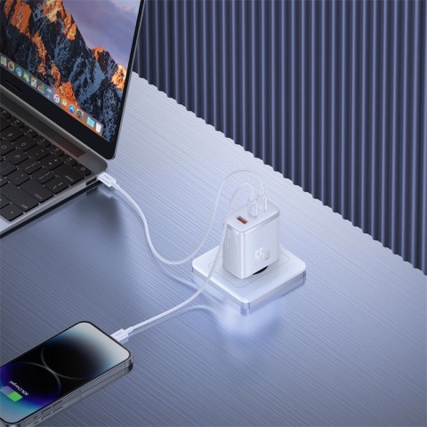 Ładowarka sieciowa GaN Cube Pro 65W 2x USB-C USB-A biała Ładowarka sieciowa GaN Cube Pro 65W 2x USB-C USB-A biała