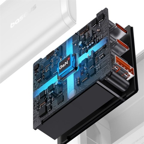 Ładowarka sieciowa GaN Cube Pro 65W 2x USB-C USB-A biała Ładowarka sieciowa GaN Cube Pro 65W 2x USB-C USB-A biała