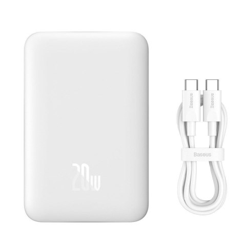 Mini powerbank 10000mAh z ładowaniem indukcyjnym MagSafe PD 20W biały Mini powerbank 10000mAh z ładowaniem indukcyjnym MagSafe PD 20W biały