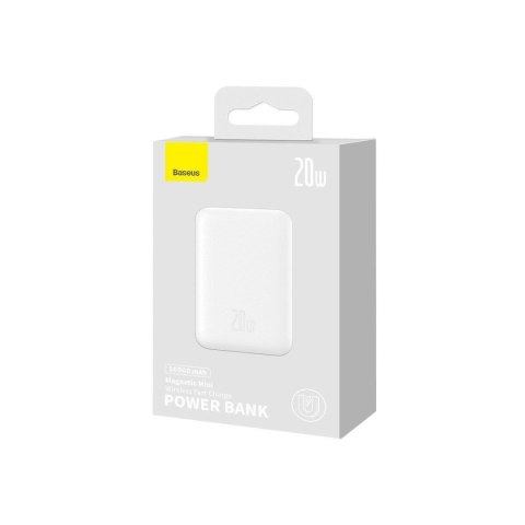 Mini powerbank 10000mAh z ładowaniem indukcyjnym MagSafe PD 20W biały Mini powerbank 10000mAh z ładowaniem indukcyjnym MagSafe PD 20W biały