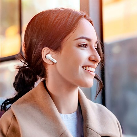 Słuchawki bezprzewodowe Bluetooth TWS ANC WS106 HiTune T3 białe Słuchawki bezprzewodowe Bluetooth TWS ANC WS106 HiTune T3 białe