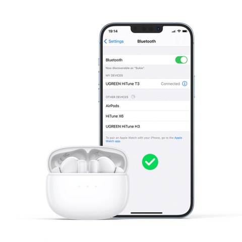 Słuchawki bezprzewodowe Bluetooth TWS ANC WS106 HiTune T3 białe Słuchawki bezprzewodowe Bluetooth TWS ANC WS106 HiTune T3 białe