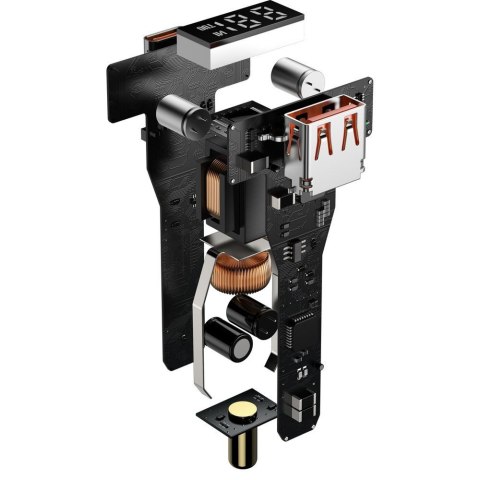 Szybka mocna ładowarka samochodowa USB / USB-C PPS QC PD 100W czarny Szybka mocna ładowarka samochodowa USB / USB-C PPS QC PD 100W czarny