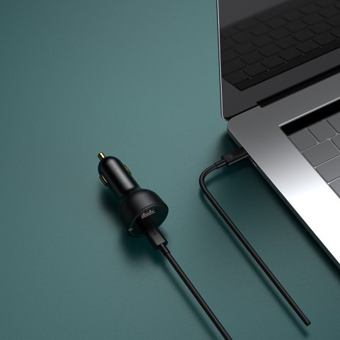 Szybka mocna ładowarka samochodowa USB / USB-C PPS QC PD 100W czarny Szybka mocna ładowarka samochodowa USB / USB-C PPS QC PD 100W czarny
