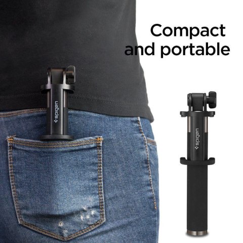 Wysokiej jakości kijek teleskopowy Selfie stick 18-77cm czarny Wysokiej jakości kijek teleskopowy Selfie stick 18-77cm czarny