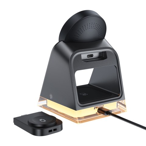 3w1 Ładowarka indukcyjna MagSafe do iPhone 12-15 AirPods Apple Watch USB-C czarna 3w1 Ładowarka indukcyjna MagSafe do iPhone 12-15 AirPods Apple Watch USB-C czarna