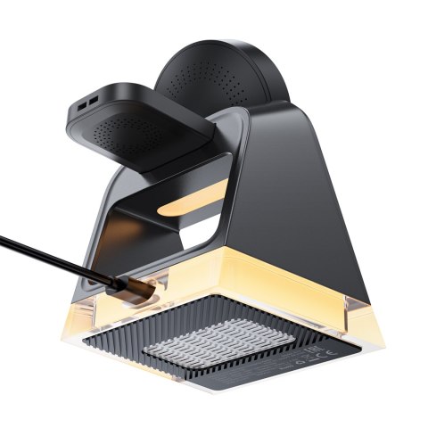 3w1 Ładowarka indukcyjna MagSafe do iPhone 12-15 AirPods Apple Watch USB-C czarna 3w1 Ładowarka indukcyjna MagSafe do iPhone 12-15 AirPods Apple Watch USB-C czarna