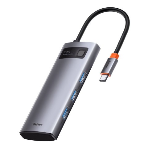 5w1 wielofunkcyjny HUB USB-C PD 100W HDMI 4K 3x USB 3.2 szary 5w1 wielofunkcyjny HUB USB-C PD 100W HDMI 4K 3x USB 3.2 szary