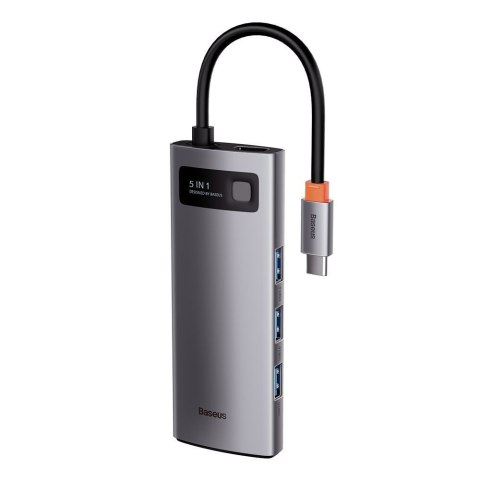 5w1 wielofunkcyjny HUB USB-C PD 100W HDMI 4K 3x USB 3.2 szary 5w1 wielofunkcyjny HUB USB-C PD 100W HDMI 4K 3x USB 3.2 szary