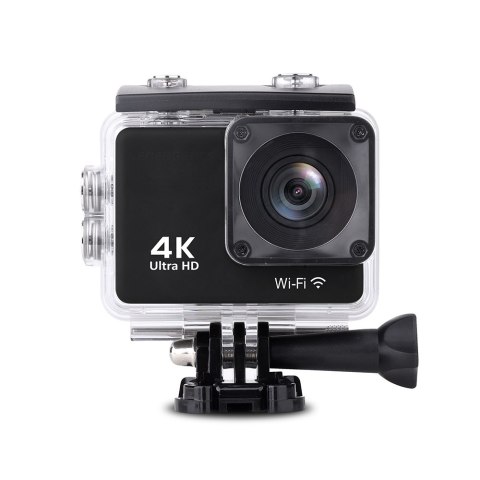 Kamera sportowa 4K Full HD Wi-Fi 16Mpx wodoodporna szerokokątna + akcesoria czarna Kamera sportowa 4K Full HD Wi-Fi 16Mpx wodoodporna szerokokątna + akcesoria czarna