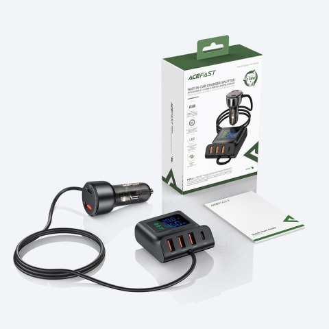 Ładowarka samochodowa 138W stacja ładująca 6 PORTÓW USB czarna Ładowarka samochodowa 138W stacja ładująca 6 PORTÓW USB czarna