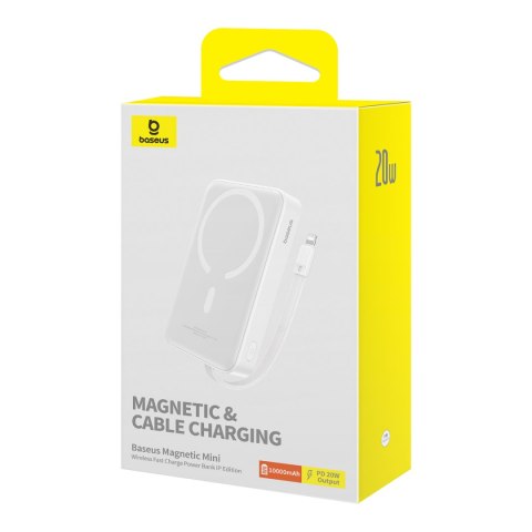 Mini Powerbank MagSafe 10000mAh 20W z kablem Lightning do iPhone 0.3m biały Mini Powerbank MagSafe 10000mAh 20W z kablem Lightning do iPhone 0.3m biały