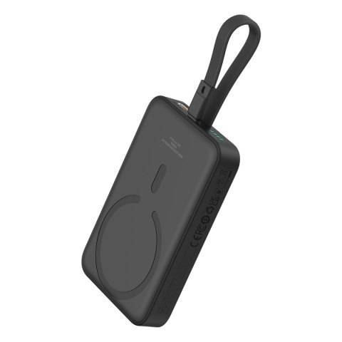 Mini Powerbank MagSafe 10000mAh 20W z kablem Lightning do iPhone 0.3m czarny Mini Powerbank MagSafe 10000mAh 20W z kablem Lightning do iPhone 0.3m czarny
