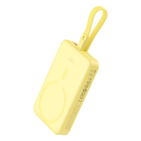 Mini Powerbank MagSafe 10000mAh 20W z kablem Lightning do iPhone 0.3m żółty Mini Powerbank MagSafe 10000mAh 20W z kablem Lightning do iPhone 0.3m żółty
