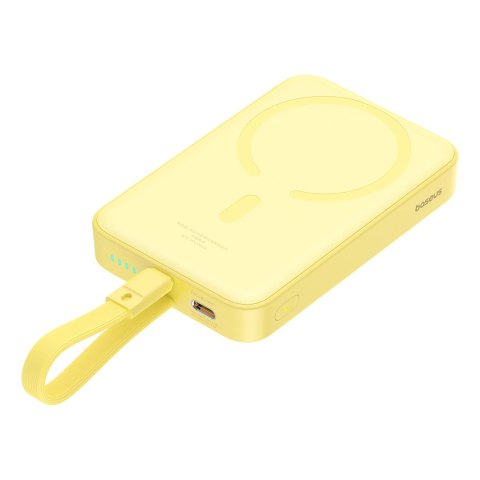 Mini Powerbank MagSafe 10000mAh 20W z kablem Lightning do iPhone 0.3m żółty Mini Powerbank MagSafe 10000mAh 20W z kablem Lightning do iPhone 0.3m żółty