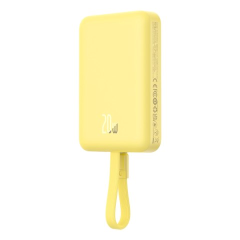 Mini Powerbank MagSafe 10000mAh 20W z kablem Lightning do iPhone 0.3m żółty Mini Powerbank MagSafe 10000mAh 20W z kablem Lightning do iPhone 0.3m żółty