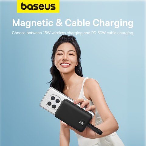Mini Powerbank MagSafe 10000mAh 30W z kablem USB-C 0.3m czarny Mini Powerbank MagSafe 10000mAh 30W z kablem USB-C 0.3m czarny
