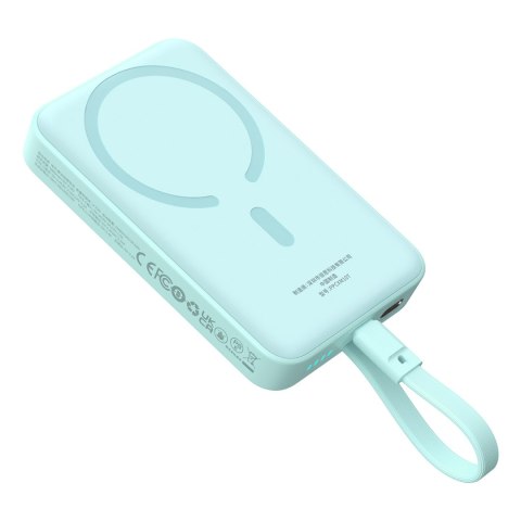 Mini Powerbank MagSafe 10000mAh 30W z kablem USB-C 0.3m niebieski Mini Powerbank MagSafe 10000mAh 30W z kablem USB-C 0.3m niebieski