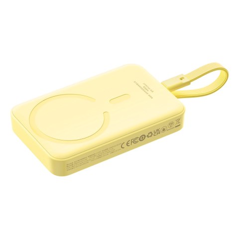 Mini Powerbank MagSafe 10000mAh 30W z kablem USB-C 0.3m żółty Mini Powerbank MagSafe 10000mAh 30W z kablem USB-C 0.3m żółty