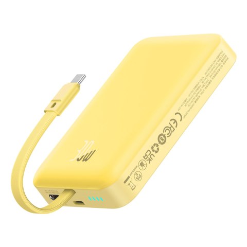 Mini Powerbank MagSafe 10000mAh 30W z kablem USB-C 0.3m żółty Mini Powerbank MagSafe 10000mAh 30W z kablem USB-C 0.3m żółty