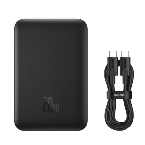 Mini powerbank 10000mAh z ładowaniem indukcyjnym MagSafe 15W PD QC 20W czarny Mini powerbank 10000mAh z ładowaniem indukcyjnym MagSafe 15W PD QC 20W czarny