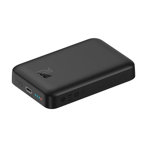 Mini powerbank 10000mAh z ładowaniem indukcyjnym MagSafe 15W PD QC 20W czarny Mini powerbank 10000mAh z ładowaniem indukcyjnym MagSafe 15W PD QC 20W czarny