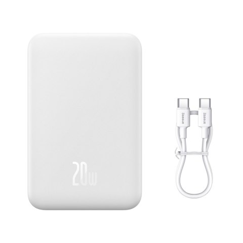 Powerbank Magnetic Mini 20000 mAh 20W + kabel USB-C biały Powerbank Magnetic Mini 20000 mAh 20W + kabel USB-C biały