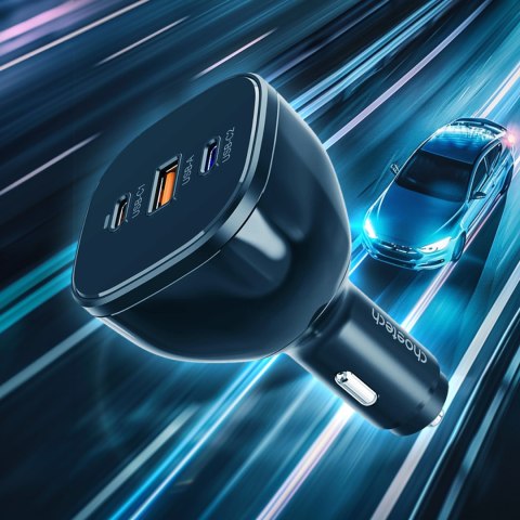 Ładowarka samochodowa 160W 2x USB-C PD 3.1 1x USB-A - czarna Ładowarka samochodowa 160W 2x USB-C PD 3.1 1x USB-A - czarna
