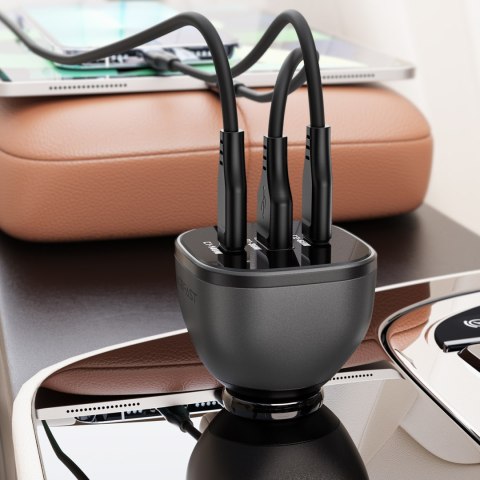 Ładowarka samochodowa B14 165W 2x USB-C 1x USB-A - czarna Ładowarka samochodowa B14 165W 2x USB-C 1x USB-A - czarna