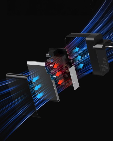 Ładowarka sieciowa 100-240V GaN 140W 3x USB-C / 2x USB-A czarna Ładowarka sieciowa 100-240V GaN 140W 3x USB-C / 2x USB-A czarna