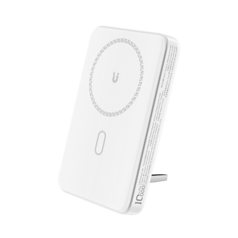 Powerbank 10000mAh indukcyjny magnetyczny z opcją podstawki PD 20W + kabel - biały Powerbank 10000mAh indukcyjny magnetyczny z opcją podstawki PD 20W + kabel - biały