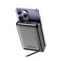 Powerbank 10000mAh indukcyjny magnetyczny z opcją podstawki PD 20W + kabel - czarny