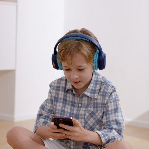 Słuchawki bezprzewodowe KH02 Bluetooth dla dzieci bezpieczne z kontrolą głośności - niebieskie Słuchawki bezprzewodowe KH02 Bluetooth dla dzieci bezpieczne z kontrolą głośności - niebieskie