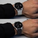 Smartwatch okrągły Venture Series z opcją odbierania połączeń + srebrna bransoleta - szary