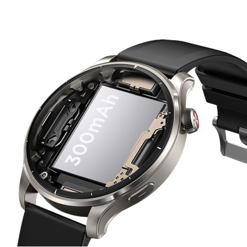 Smartwatch okrągły Venture Series z opcją odbierania połączeń + srebrna bransoleta - szary Smartwatch okrągły Venture Series z opcją odbierania połączeń + srebrna bransoleta - szary
