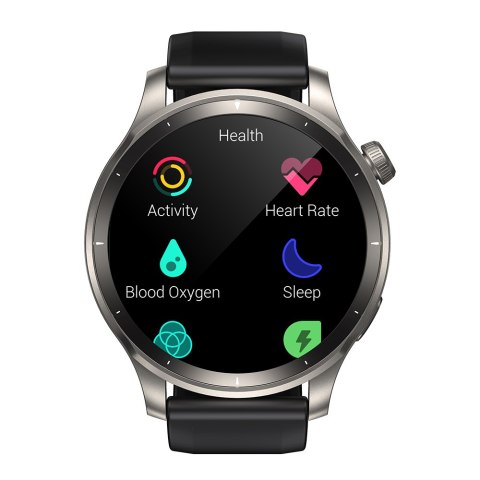 Smartwatch okrągły Venture Series z opcją odbierania połączeń + srebrna bransoleta - szary Smartwatch okrągły Venture Series z opcją odbierania połączeń + srebrna bransoleta - szary