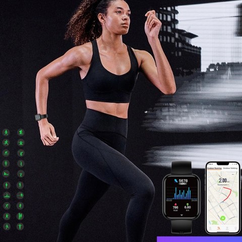 Smartwatch z funkcją odbierania połączeń ekran 1.91'' IP67 - czarny Smartwatch z funkcją odbierania połączeń ekran 1.91'' IP67 - czarny