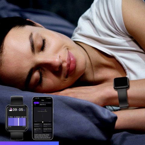 Smartwatch z funkcją odbierania połączeń ekran 1.91'' IP67 - czarny Smartwatch z funkcją odbierania połączeń ekran 1.91'' IP67 - czarny