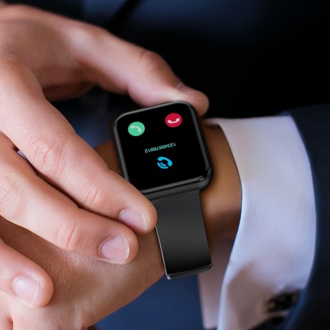 Smartwatch z funkcją odbierania połączeń ekran 1.91'' IP67 - czarny Smartwatch z funkcją odbierania połączeń ekran 1.91'' IP67 - czarny