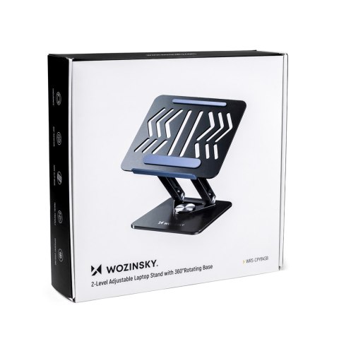 ZESTAW Podstawka pod laptopa aluminiowa 360 + podstawka do smartfona - czarna ZESTAW Podstawka pod laptopa aluminiowa 360 + podstawka do smartfona - czarna