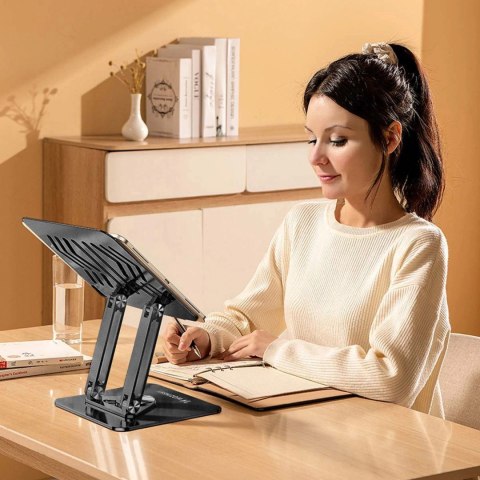 ZESTAW Podstawka pod laptopa aluminiowa 360 + podstawka do smartfona - czarna ZESTAW Podstawka pod laptopa aluminiowa 360 + podstawka do smartfona - czarna