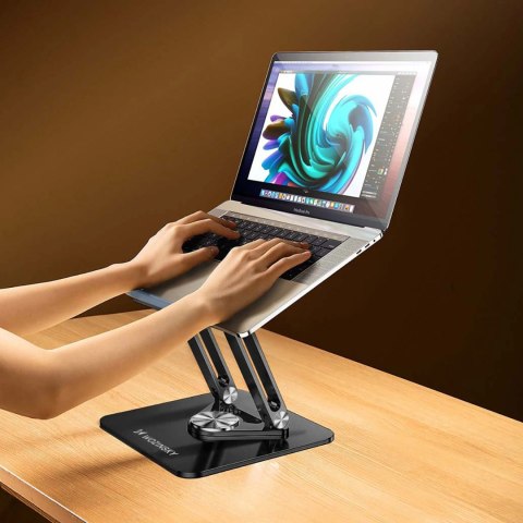 ZESTAW Podstawka pod laptopa aluminiowa 360 + podstawka do smartfona - czarna ZESTAW Podstawka pod laptopa aluminiowa 360 + podstawka do smartfona - czarna