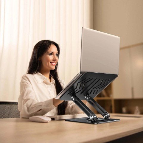 ZESTAW Podstawka pod laptopa aluminiowa 360 + podstawka do smartfona - czarna ZESTAW Podstawka pod laptopa aluminiowa 360 + podstawka do smartfona - czarna
