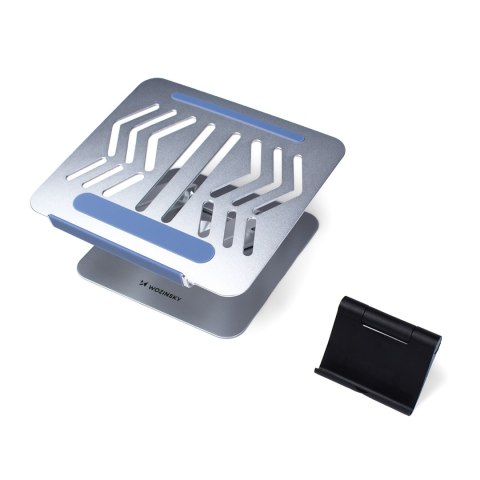 ZESTAW Podstawka pod laptopa aluminiowa 360 + podstawka do smartfona - srebrna ZESTAW Podstawka pod laptopa aluminiowa 360 + podstawka do smartfona - srebrna