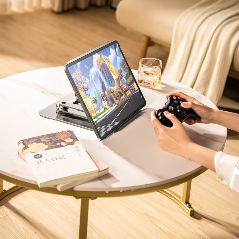 ZESTAW Podstawka pod laptopa aluminiowa 360 + podstawka do smartfona - srebrna ZESTAW Podstawka pod laptopa aluminiowa 360 + podstawka do smartfona - srebrna