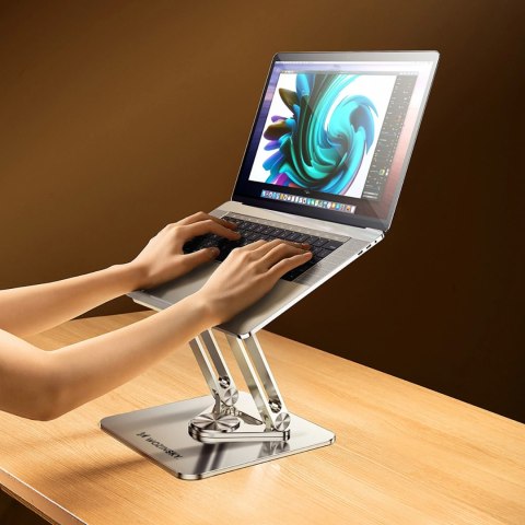 ZESTAW Podstawka pod laptopa aluminiowa 360 + podstawka do smartfona - srebrna ZESTAW Podstawka pod laptopa aluminiowa 360 + podstawka do smartfona - srebrna