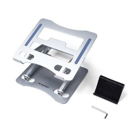 ZESTAW Podstawka pod laptopa aluminiowa + podstawka do smartfona - srebrna ZESTAW Podstawka pod laptopa aluminiowa + podstawka do smartfona - srebrna