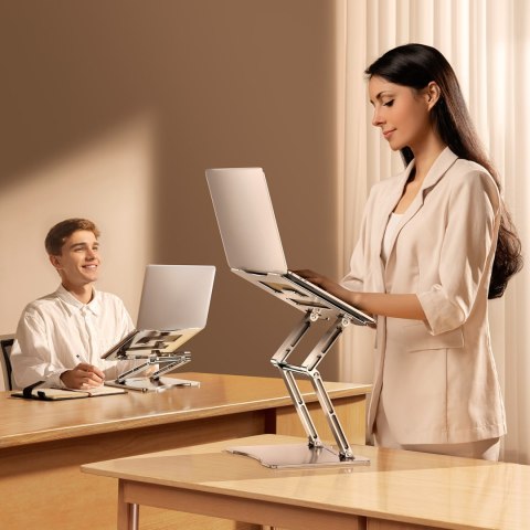 ZESTAW Podstawka pod laptopa aluminiowa + podstawka do smartfona - srebrna ZESTAW Podstawka pod laptopa aluminiowa + podstawka do smartfona - srebrna