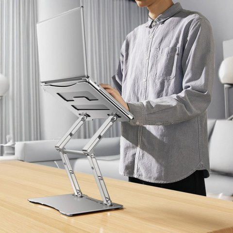 ZESTAW Podstawka pod laptopa aluminiowa + podstawka do smartfona - srebrna ZESTAW Podstawka pod laptopa aluminiowa + podstawka do smartfona - srebrna