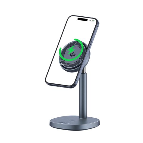 2w1 Ładowarka indukcyjna Orbit 2 Pro MagSafe Qi2 20W z chłodzeniem - szara 2w1 Ładowarka indukcyjna Orbit 2 Pro MagSafe Qi2 20W z chłodzeniem - szara